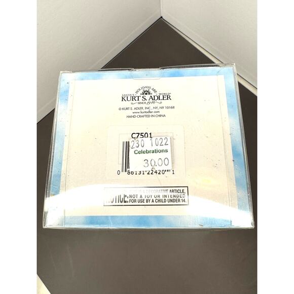 Ken Adler Noble Gems City Scape Glass San Francisco Trolley Santa Ornament NIB - Picture 6 of 6